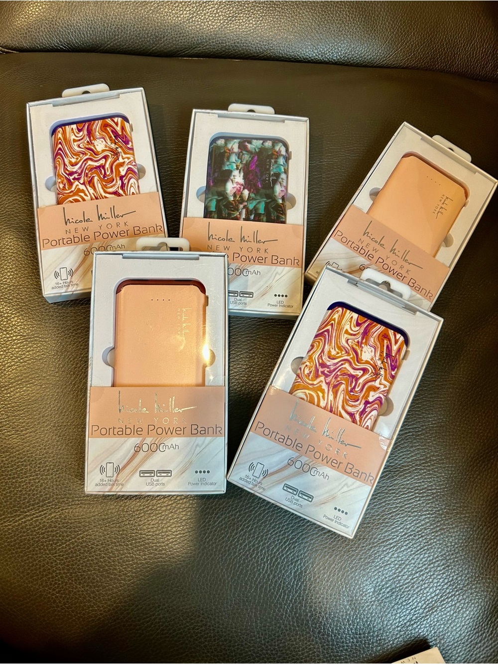 NEW 5pcs. Nicole Miller Portable Power Bank - GREAT GIFTS!